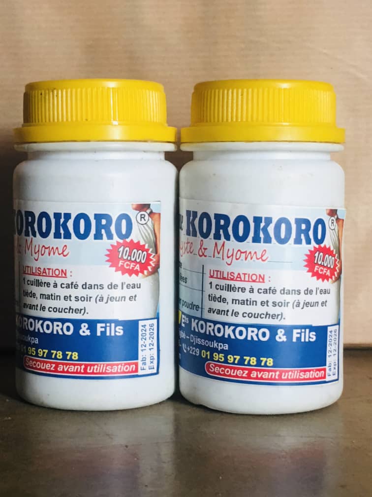 Flacons de remède traditionnel Korokoro